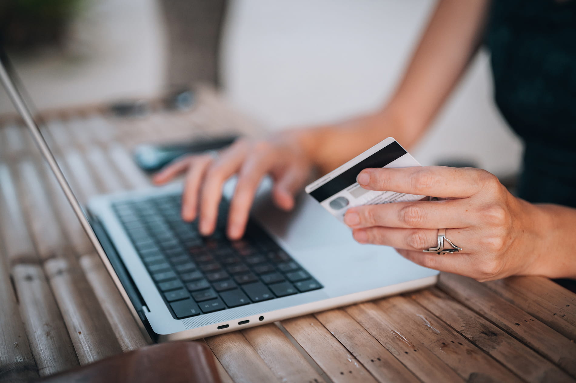 woman paying bill online