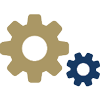 icon showing two gears to represent efficiency