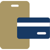 mobile payments icon showing mobile phone and credit card