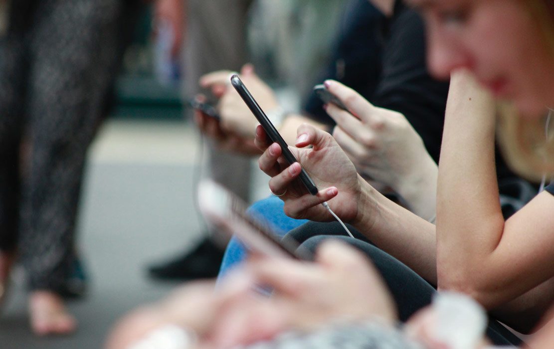 person using phone